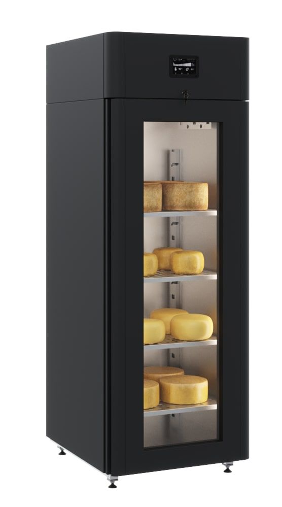 Купить ШКАФ ХОЛОДИЛЬНЫЙ.СО СТЕКЛЯННОЙ ДВЕРЬЮ POLAIR CS107-CHEESE BLACK 1001220d