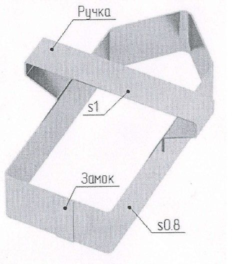 Купить Форма хлеб. сварная "Карандаш" (h=20мм, 150х60мм, вырубка конд., ручка, нерж. сталь)