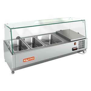 Купить VRTG 1000 1/3 витрина охл.настольная, со стеклом, 1000х385х459 мм, HICOLD RUS