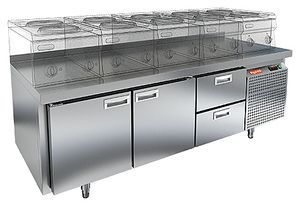 Купить GN 112/TN LT стол охл. под тепловое оборуд.(-2+10), 2 двери 2 ящика, 1835х700х675мм, HICOLD RUS