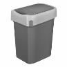 Купить Бак для мусора "SMART BIN" 25л (333x269x457мм), с крышкой "маятник" (серый) 434214811