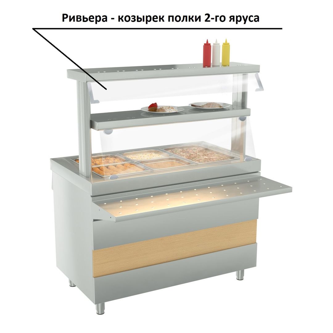 Купить КОЗЫРЕК ПОЛКИ 2-ГО ЯРУСА РИВЬЕРА 1500ММ