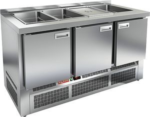 Купить SLE3-111GN БЕЗ КРЫШКИ стол для салатов, охл. (+2+10), 3 двери, 1485х700х850мм, ниж.распол.агрегата