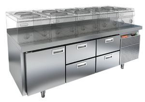 Купить GN 122/TN LT стол охл. под тепловое оборуд.(-2+10), 1 дверь 4 ящика, 1835х700х675мм, HICOLD RUS