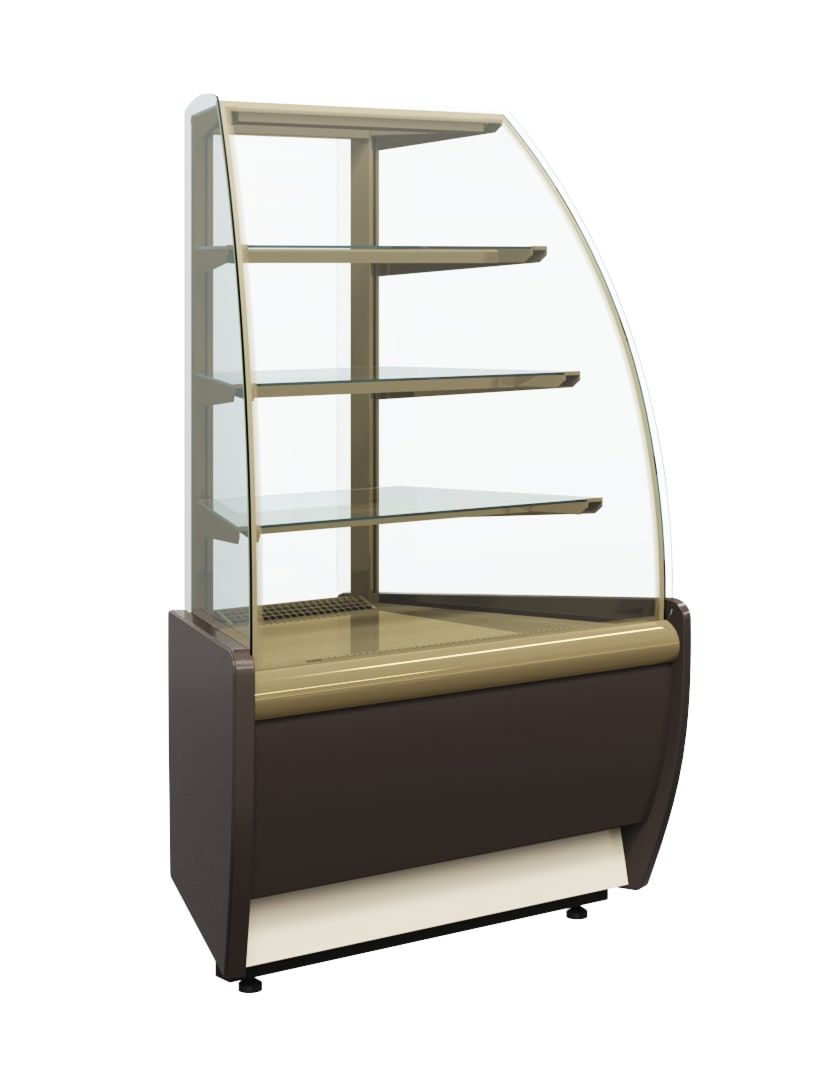 Купить ВИТРИНА КОНДИТЕРСКАЯ ВХСВ-У1Д CARBOMA 0012-0109 (К70 VM-3 LIGHT) КОРИЧ.-ЗОЛОТОЙ