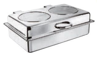 Купить Мармит настольный (чефиндиш) GN 1/1, 57x47x18см, 10л, нерж.сталь, стекло 18172E55