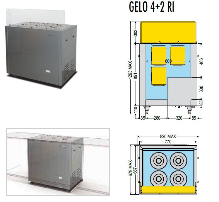 Купить ВИТРИНА ДЛЯ МОРОЖЕНОГО TECFRIGO GELO 4+2 RI