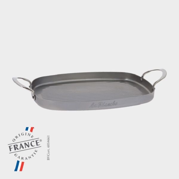 Купить Сковорода-гриль 38х26см h2,5см "Планча", with 2 handles, белая сталь "Mineral B Element" 5640.02