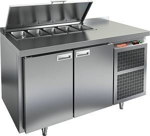 Купить SL1-11GN (1/3) БЕЗ КРЫШКИ стол для салатов, охл.(+2+10), 2 двери, 1390х700х850мм, HICOLD RUS