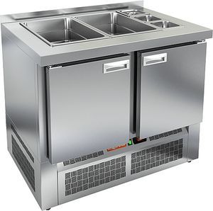 Купить SLE3-11GN БЕЗ КРЫШКИ стол для салатов, охл.(+2+10), 2 двери, 1000х700х850мм, ниж.распол.агрегата