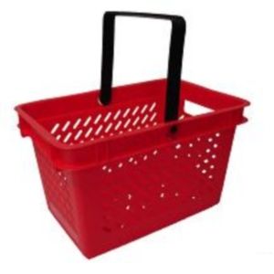 Купить КОРЗИНА ПОКУПАТЕЛЯ ПЛАСТИК 20Л 2 РУЧКИ КРАСНАЯ SHOLS