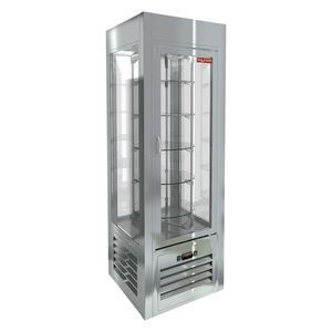 Купить VRC 350 R Sh витрина охл. кондитерская., вращ. полки, на низ. ножках, нерж., рамка в тон, HICOLD RUS