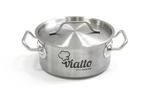 Купить Кастрюля нерж с тройным дном 140х85мм объем 1.3L с дв.ручками,101612 (Viatto)