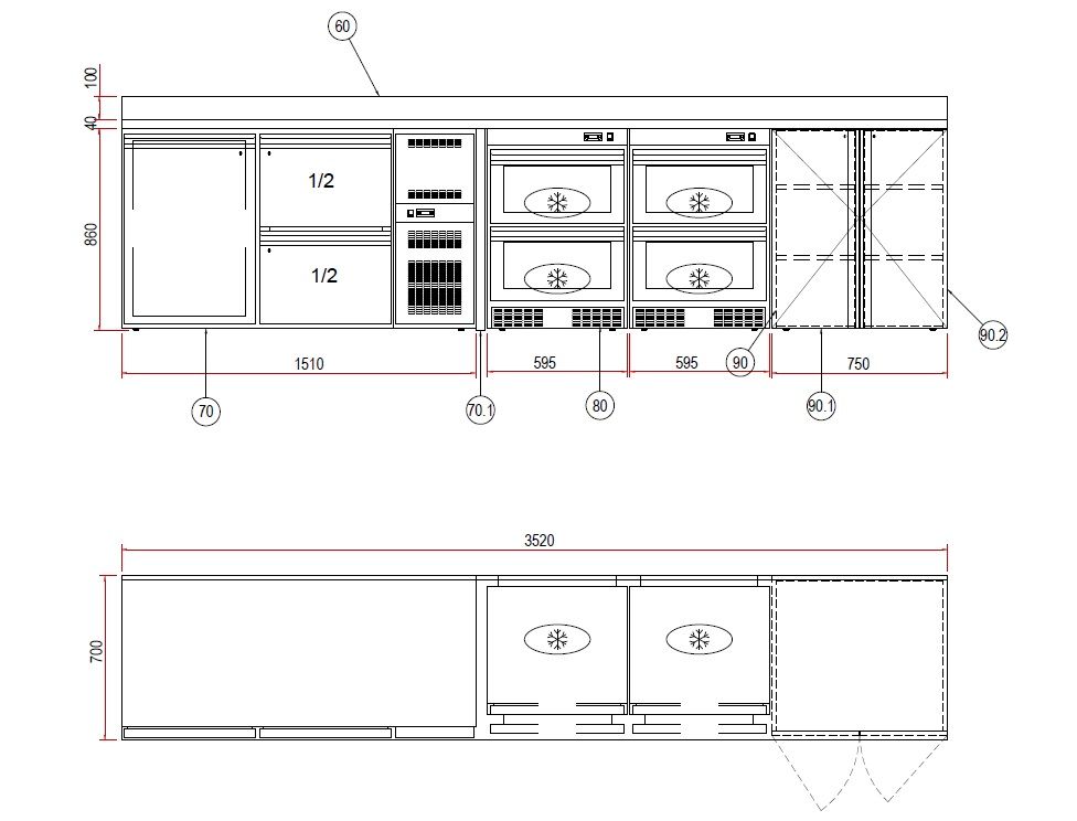 Купить ЛИНИЯ БАРНАЯ APACH CHEF LINE LBLR3520/700/860SP1 ФРОНТАЛЬНАЯ