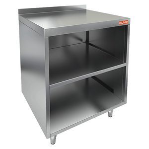 Купить НБМСО-4/5БП модуль барный - стол открыт. с бортом, с полкой, 400х500х850мм, HICOLD RUS