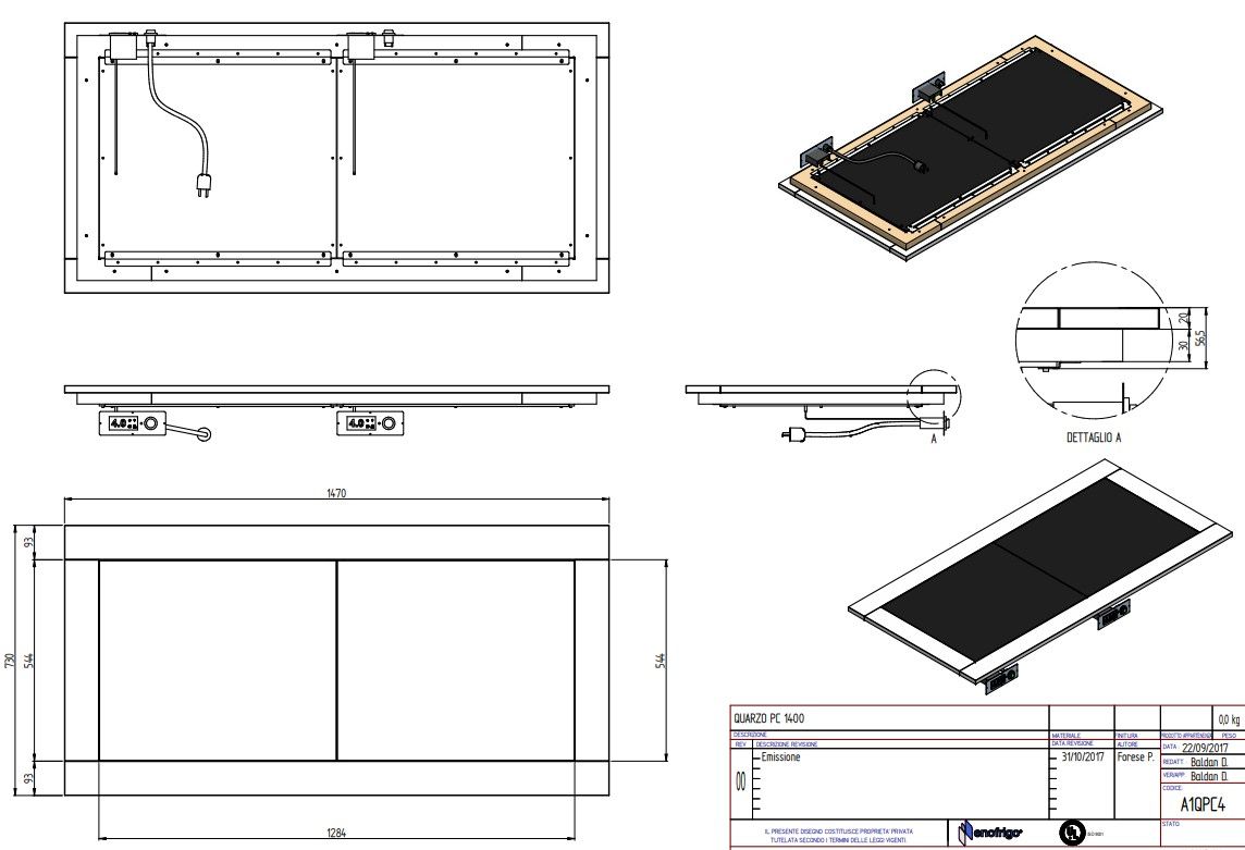 Купить ПОВЕРХНОСТЬ ТЕПЛОВАЯ ENOFRIGO QUARZO PC 1400 ВСТР. ЦВЕТ 1379